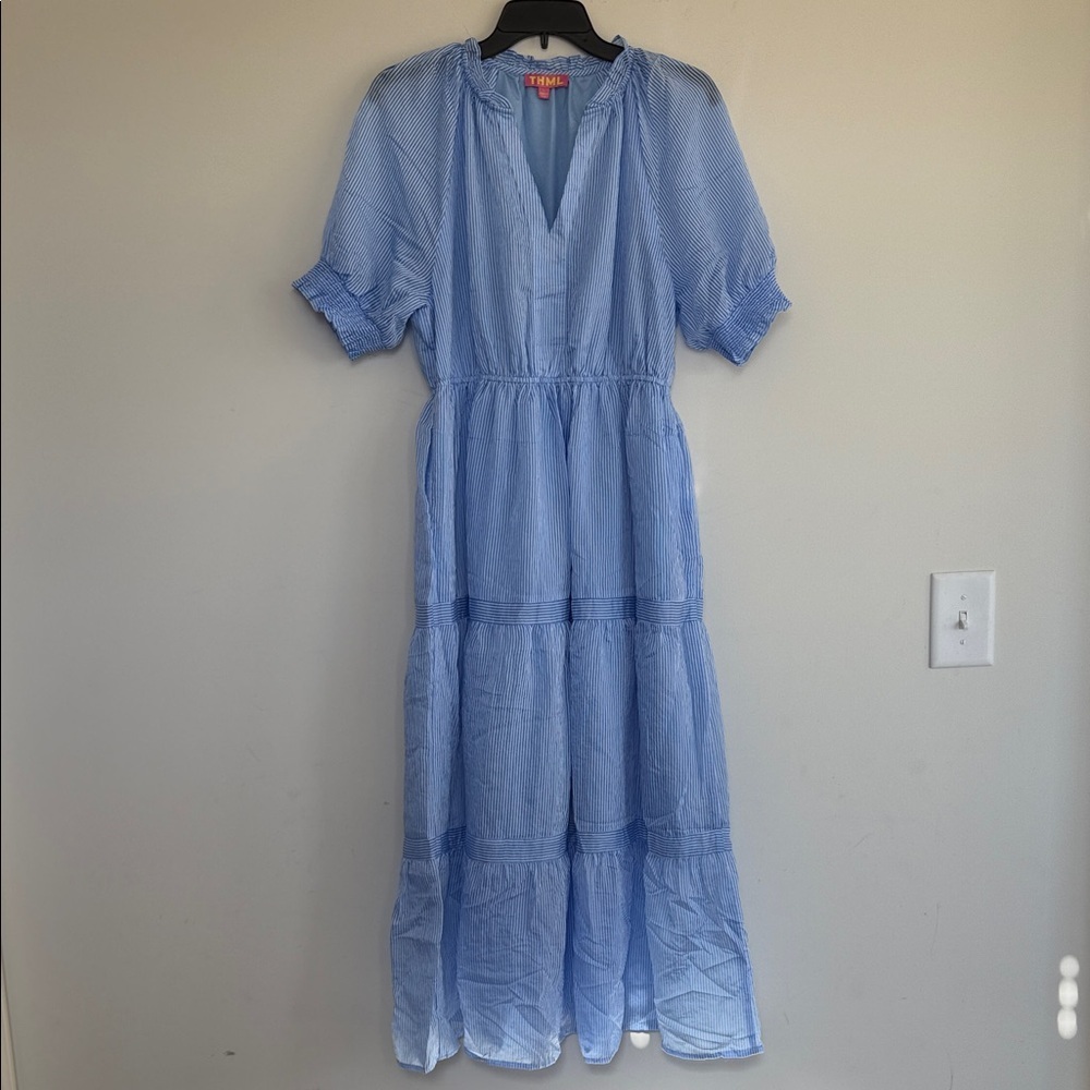 THML Blue and White Striped Dress - Picture 2 of 8